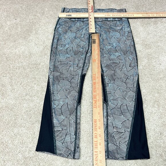 Nike Dri-Fit Leggings Black White Cropped Drawstring Zip Pocket Women’s Medium - Picture 2 of 12